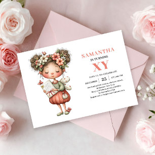 Convite Rosa Fantasia de Aniversário de Menina Fad