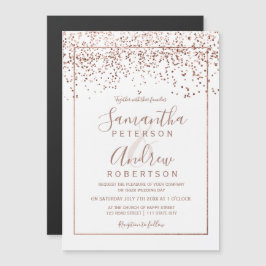 Convite Rosa gold confetti White Typografia Casada