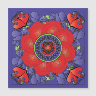 Convite Rosa Mah Jongg Magnet Card
