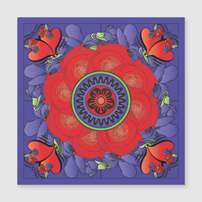 Convite Rosa Mah Jongg Magnet Card (Frente)
