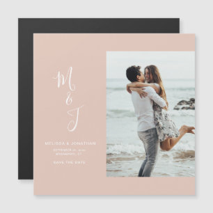 Convite Rosa Moderno Blush Botânico Casamento Salve A Data