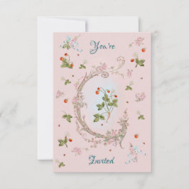 Convite Rosa Morango Pequeno Marie Antoinette