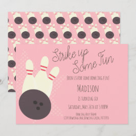 Convite Rosa para Festa de aniversário de Beco de 