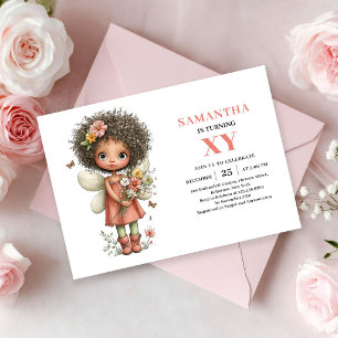 Convite Rosa Pastel Caprichoso para Aniversário de