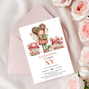 Convite Rosa Pastel para 3º Aniversário da Fada Gr