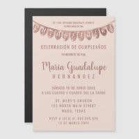 Rosa Rosa rosa Dourada Banner Español Quinceañera