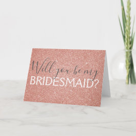 Convite Rosa rosa rosa Dourada Brilhante e Bridesmaid Spar