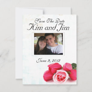 Convite rosa Save the Date