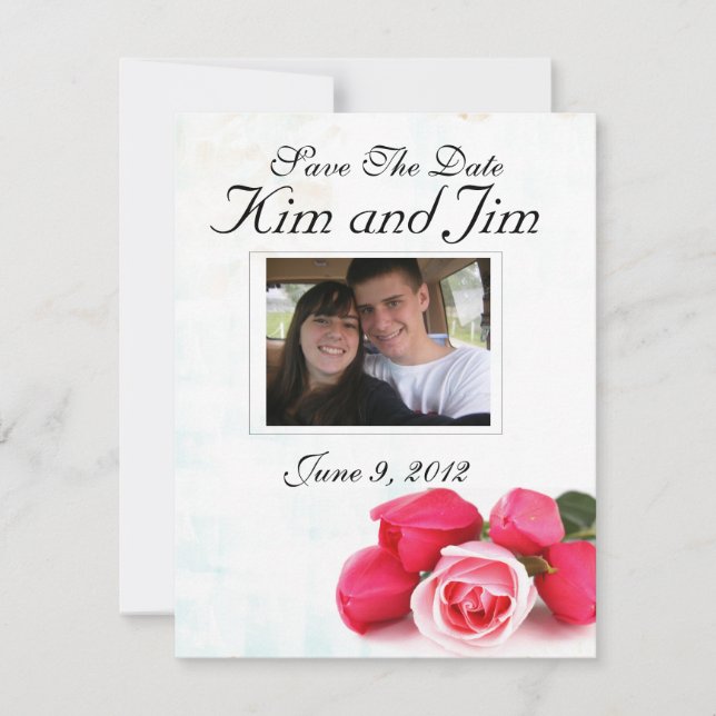 Convite rosa Save the Date (Frente)