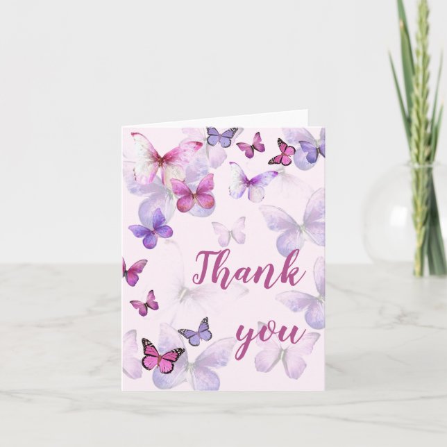 Convite Rosa Um Pequeno Dentro De Vazio De Borboleta (Frente)