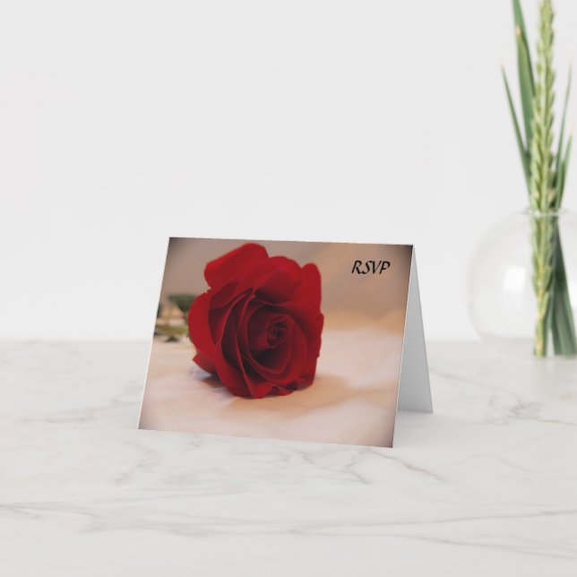 Convite Rosa vermelha elegante RSVP (Frente)