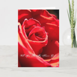 Convite Rosa Vermelha, Você Será Minha Dama de Flores?