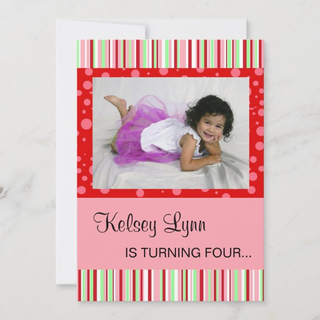 Convite Rosa Vermelho de Morango (Frente)