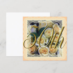 Convite - Rosas Amarelas cremosas no Lace