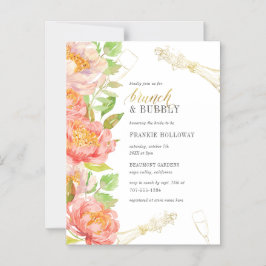 Convite Rosas de Aquarela | Brunch e Bubble do chá de pane