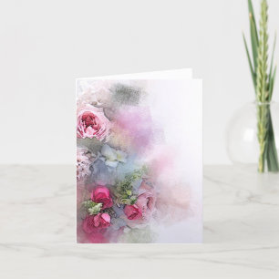 Convite Rosas de Aquarelas Personalizadas Flores Modernas