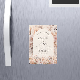 Convite Rosas de pêssego de creme florais casamentos de lu