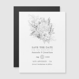 Convite Rosas de Vintage White e Silver Casamento Salve a 