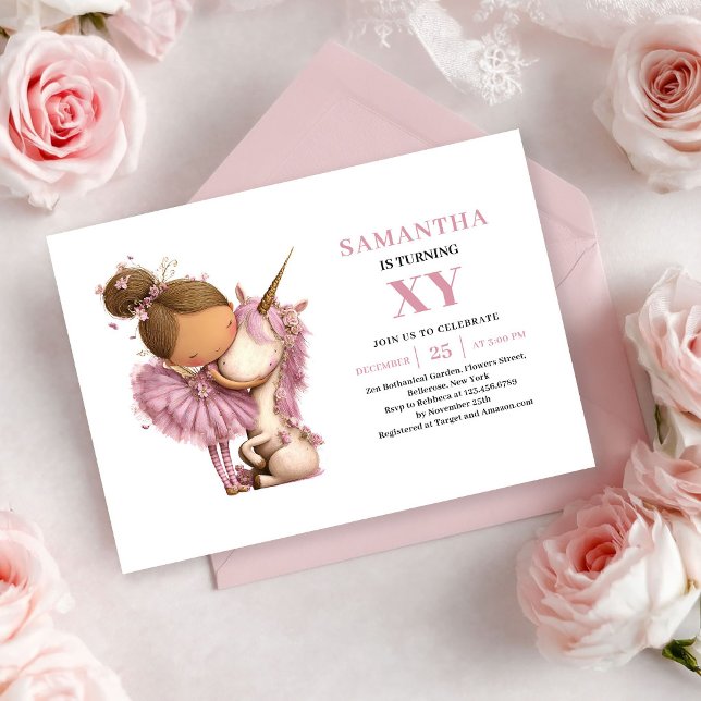 Convite Rose Gold para 3º Aniversário da Menina Fa (Sweet Fairy Girl 3rd Birthday Rose Gold invitation)