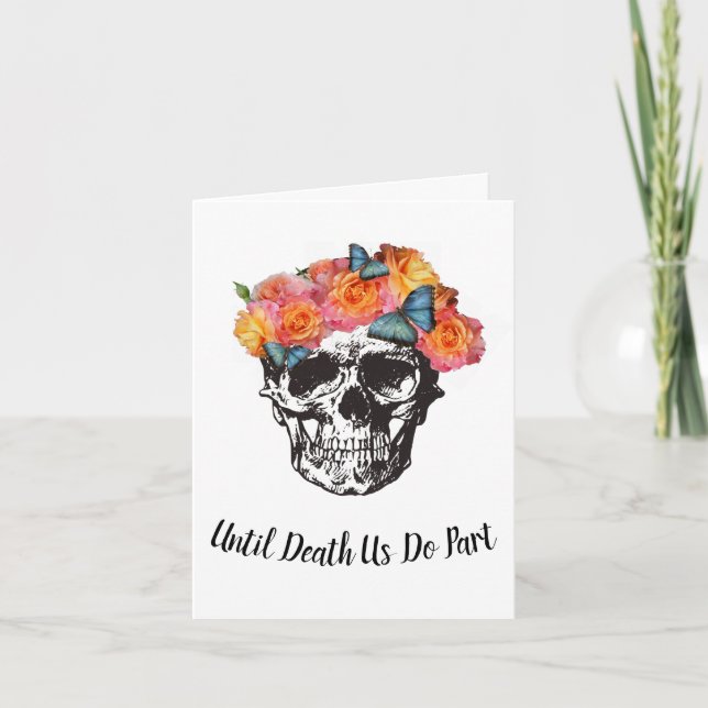 Convite Roses Skull - Até que a Morte nos Separe (Frente)
