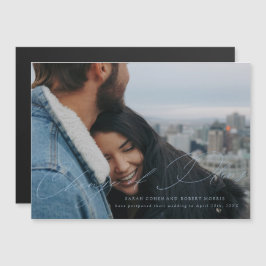 Convite Roteiro Azul Celeste para Mudança de Data de Casam