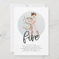 Convite Round Photo Cinco Aniversário