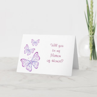 Convite Roxo Mauve Rosa Classe Borboleta Dama de Honra