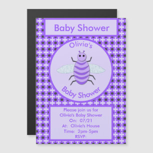 Convite Roxo Roxo Roxo Bebê Sexo Chá de fraldas Neutro