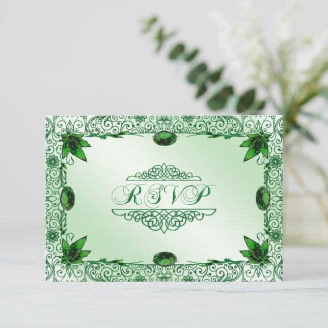 Convite RSVP de 55 Aniversário de Casamento Elegan (Em pé/Frente)