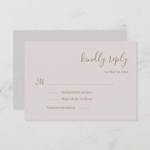 Convite RSVP de Casamento de Blush Minimalista Mod