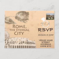 Convite RSVP de Casamento de Roma com Foto