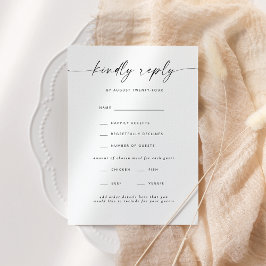 Convite RSVP de Casamento de Script Elegante Moder