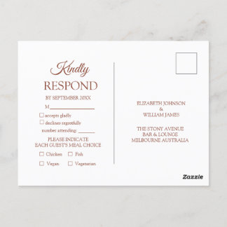Convite RSVP de Casamento de Terracotta Monograma