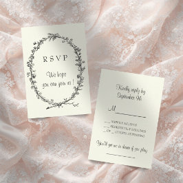 Convite RSVP de Casamento de Vintage Ivory
