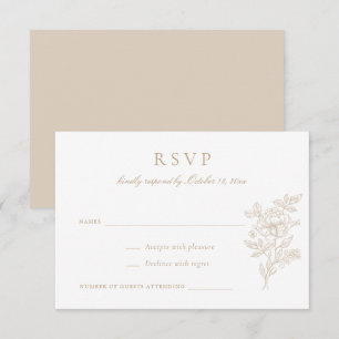 Convite RSVP de Casamento vintage Elegante Floral