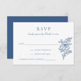 Convite RSVP de Casamento vintage Elegante Floral