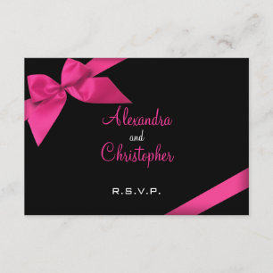 Convite RSVP de Fita Rosa