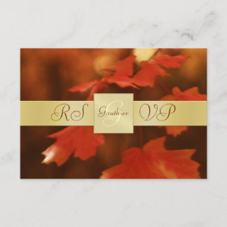 Convite RSVP de Folha de Folha de outono do Monogr