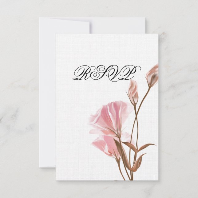 Convite RSVP de MoonFlower Rosa (Frente)