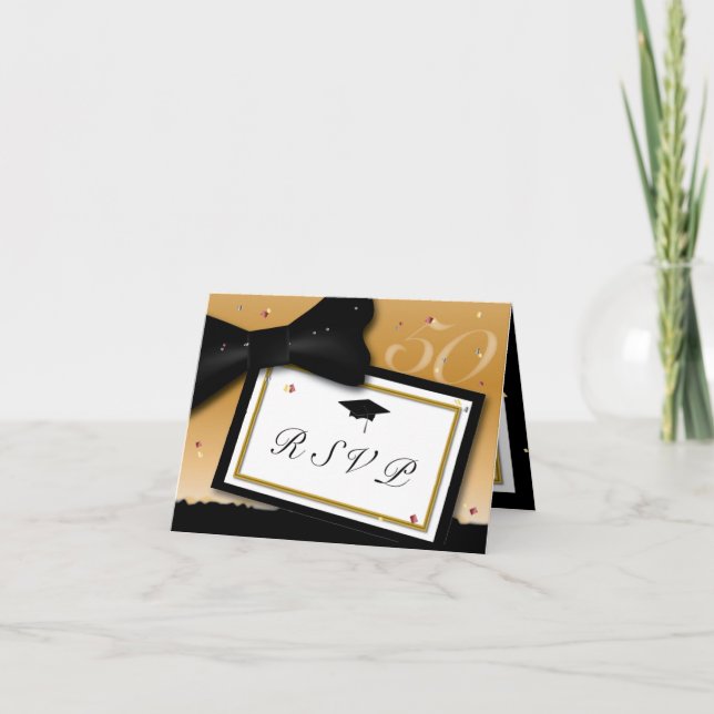 Convite RSVP de Reunião de Classe Personalizável de 50 Ano (Frente)