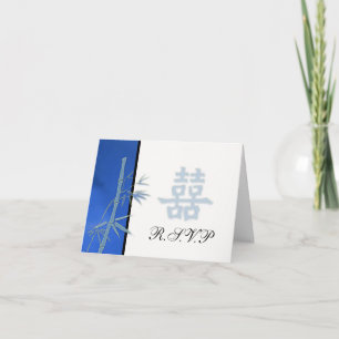 Convite RSVP - Feliz Dupla Felicidade Asiática Casamento R