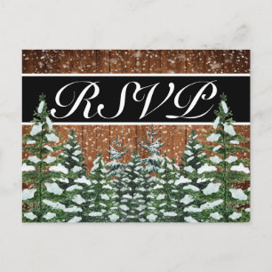 Convite RSVP Floresta e País de Madeira Nevada Pre