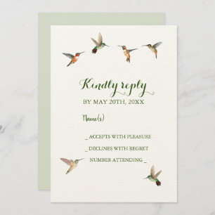 Convite RSVP para Casamento de Aves Hummingbird Ru