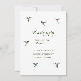 Convite RSVP para Casamento de Hummingbird