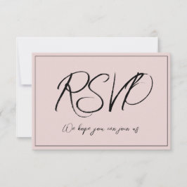 Convite RSVP Rosa Minimalista