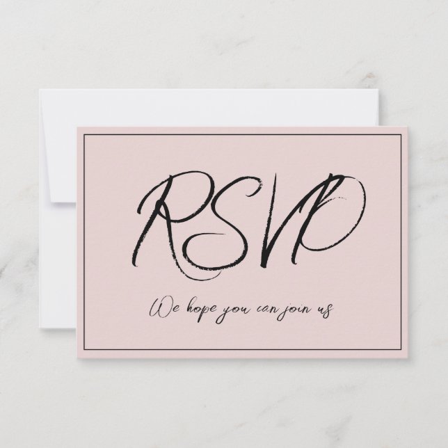 Convite RSVP Rosa Minimalista (Frente)