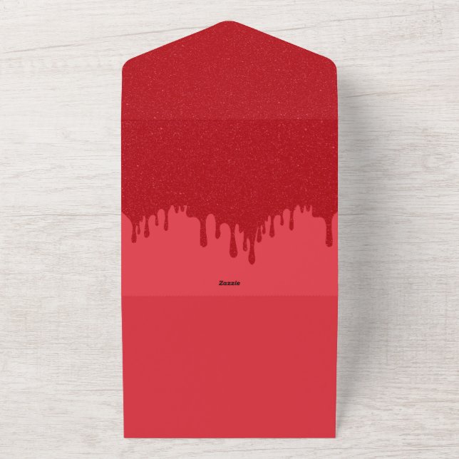 Convite RSVP Vermelho de Tomate Drip Personalizado (Outside)