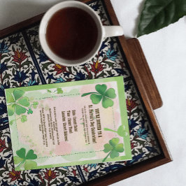 Convite Rua de fundo de Shamrock do Green Clovers