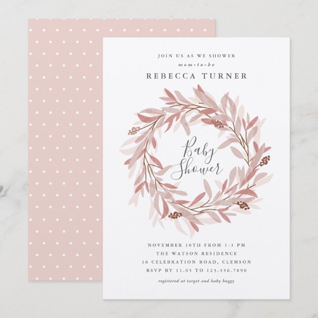 Convite russo para chá de fraldas de cupão (Frente/Verso)