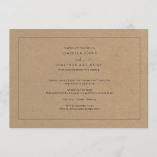 Convite Russo Simples de Casamento com RSVP